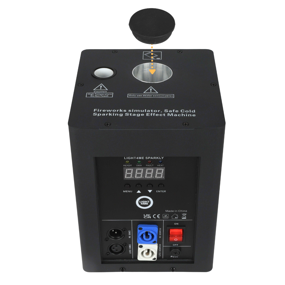 Light4Me Sparkly 600W Cold Spark Machine – DMX & Remote