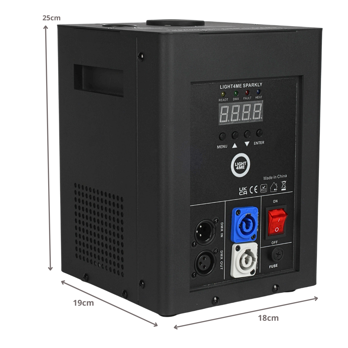 Light4Me Sparkly 600W Cold Spark Machine – DMX & Remote