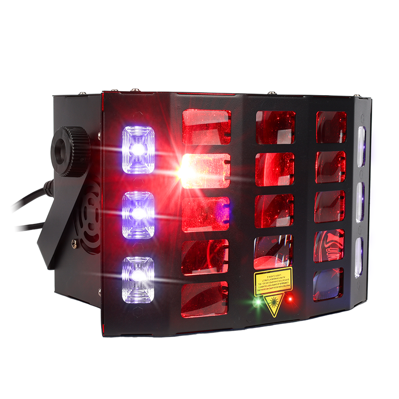 Light4Me Turbo Derby 4-en-1 – RGBW, UV, strobe & laser