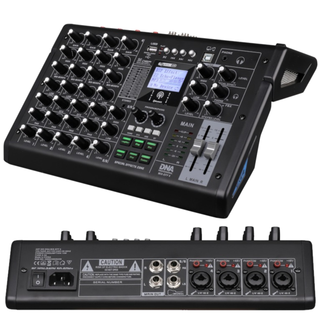 DNA MIX-EFF 6 Mixeur analogique 6 canaux avec Bluetooth, USB et DSP