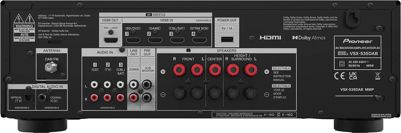 Pioneer VSX535D 5.2 Channel Receiver (Black)