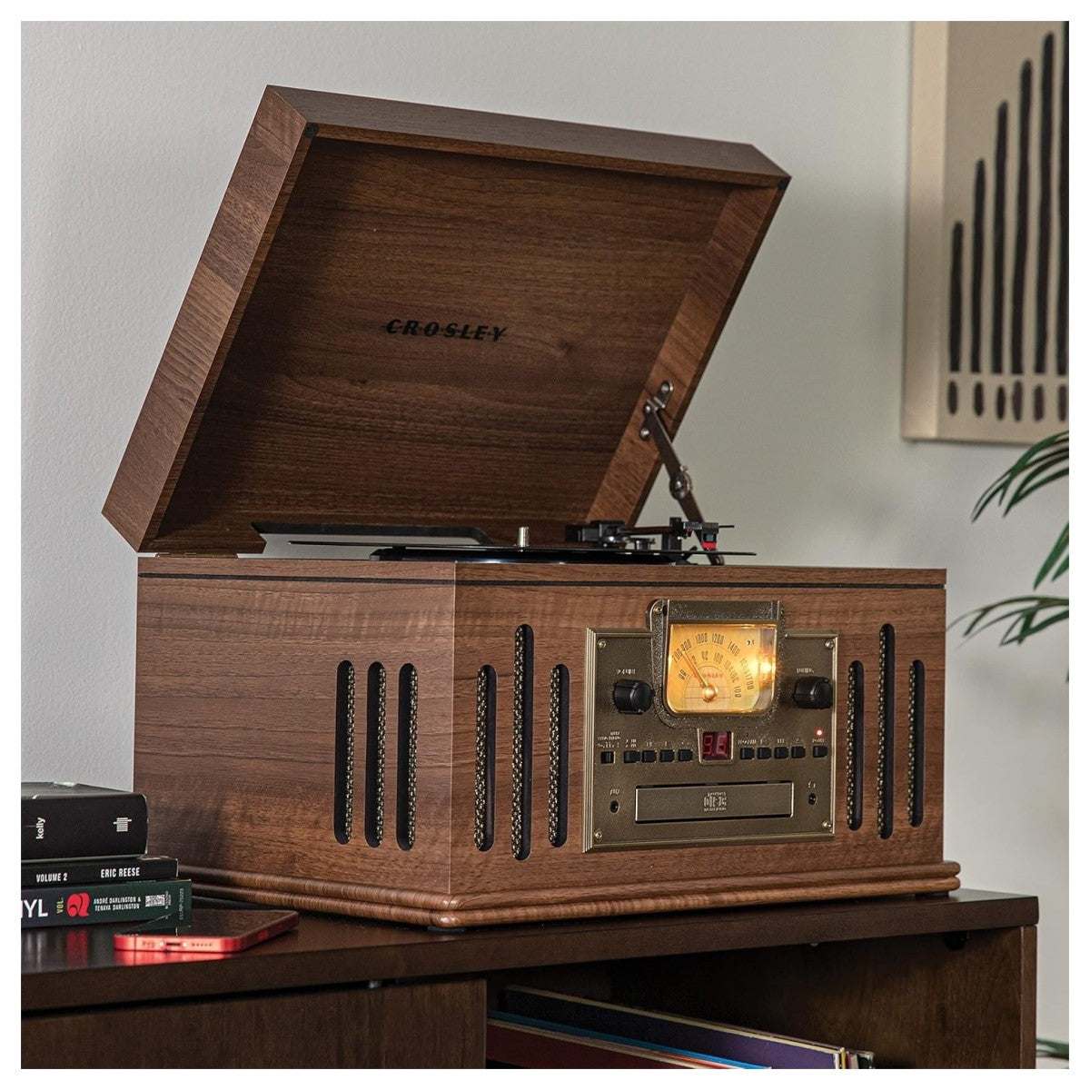 Crosley Musician 8-en-1 système musical, noyer