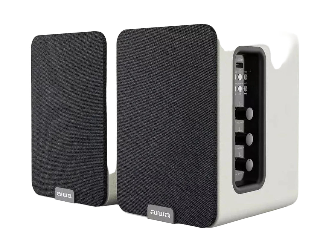 AIWA SPA-200 Enceintes Bluetooth actives, blanches