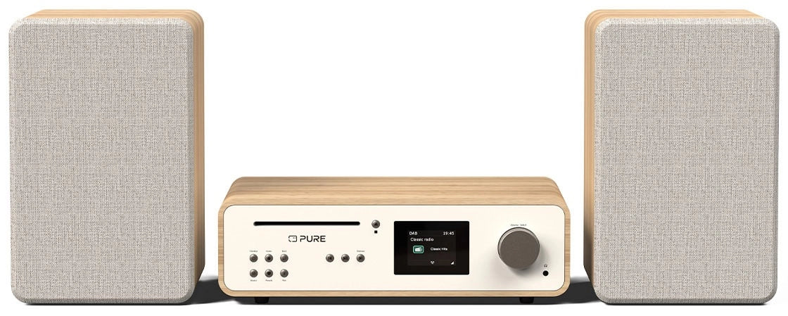 Pure Classic Stereo Hi-Fi System – DAB+, CD, Bluetooth, 100W, Oak