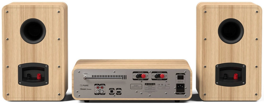 Pure Classic Système stéréo Hi-Fi – DAB+, CD, Bluetooth, 100W, chêne