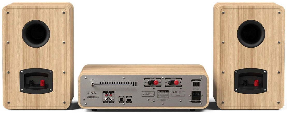 Pure Classic Stereo Hi-Fi System – DAB+, CD, Bluetooth, 100W, Oak