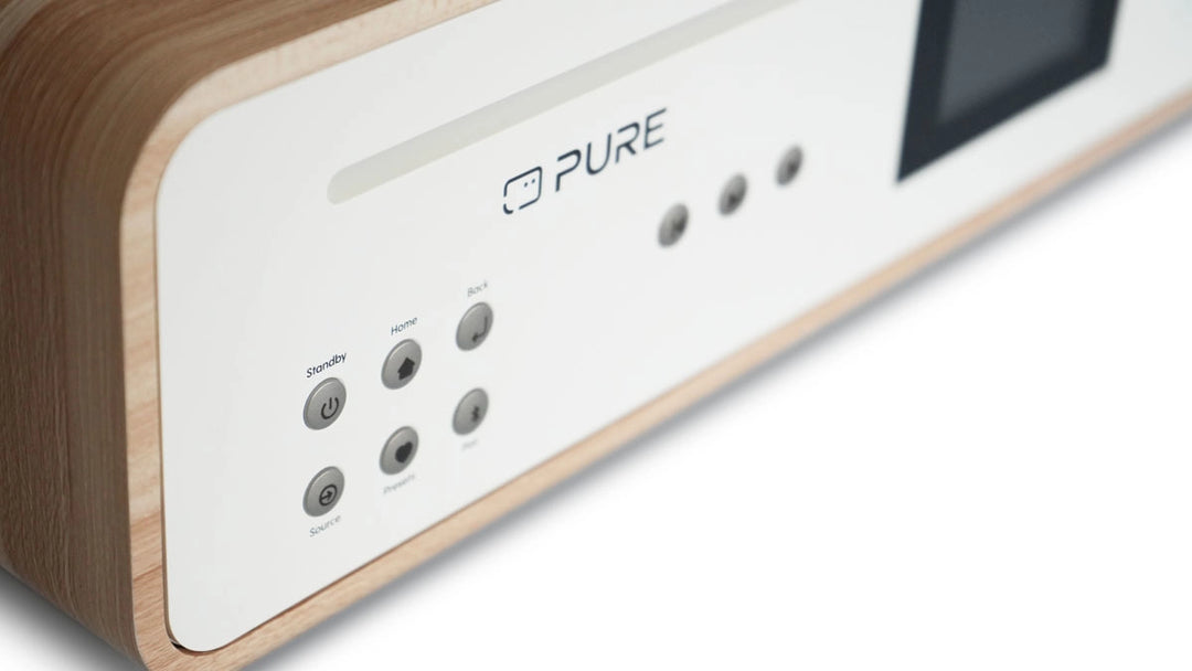 Pure Classic Système stéréo Hi-Fi – DAB+, CD, Bluetooth, 100W, chêne
