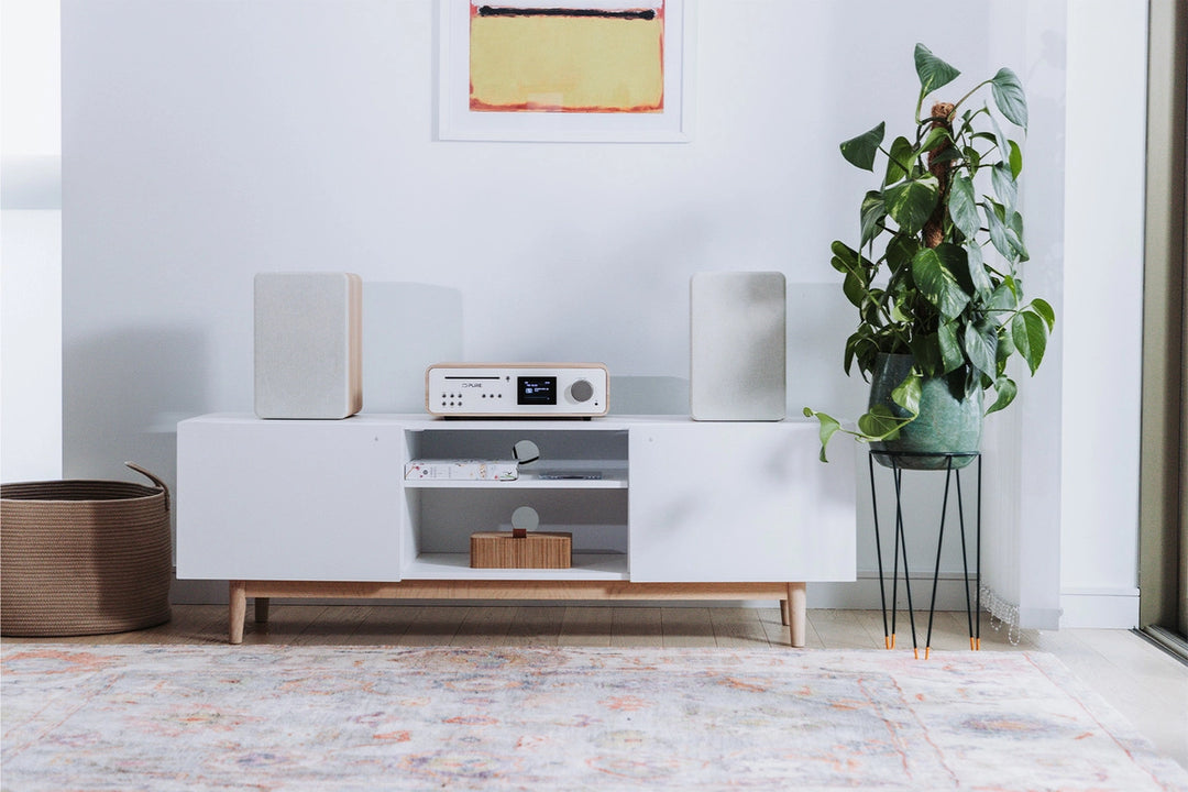 Pure Classic Système stéréo Hi-Fi – DAB+, CD, Bluetooth, 100W, chêne