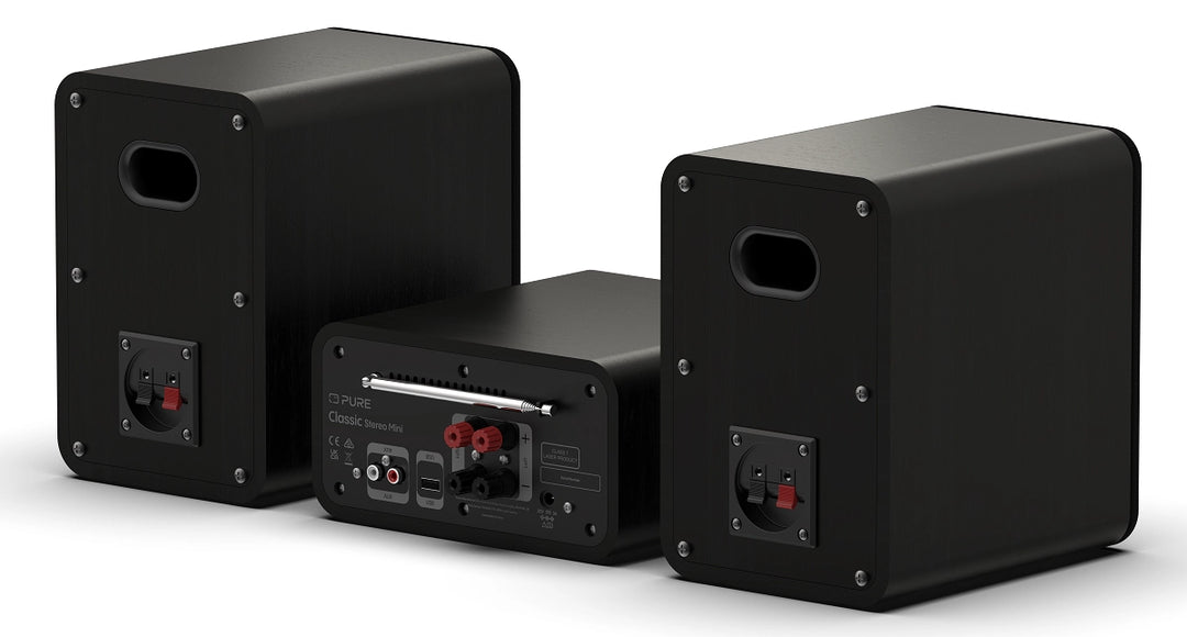 Pure Classic Stereo Mini système Hi-Fi – DAB+, CD, Bluetooth, 40W, Noir