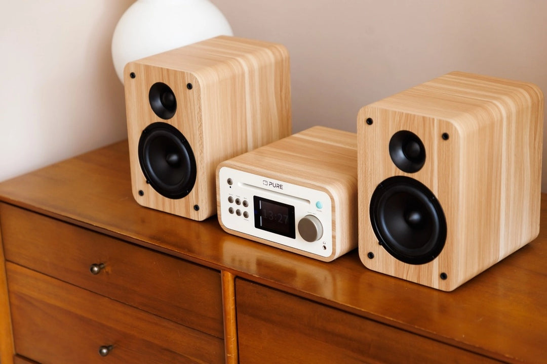 Pure Classic Système stéréo Mini Hi-Fi – DAB+, CD, Bluetooth, 40W, bois de chêne