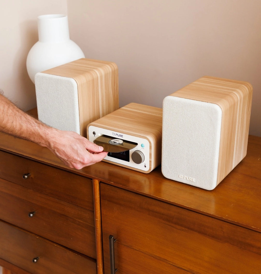 Pure Classic Système stéréo Mini Hi-Fi – DAB+, CD, Bluetooth, 40W, bois de chêne