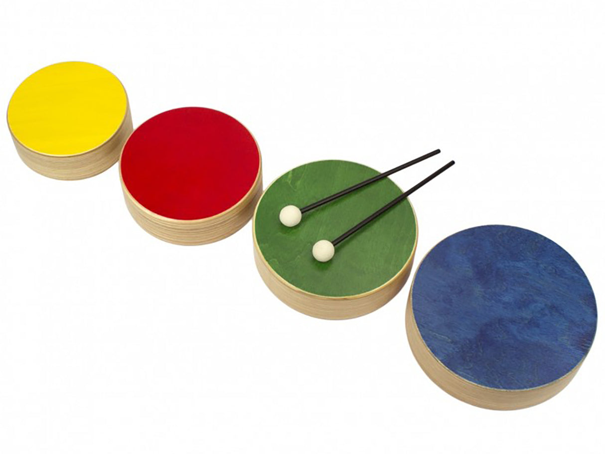 Wooden drum set for children, multicoloured