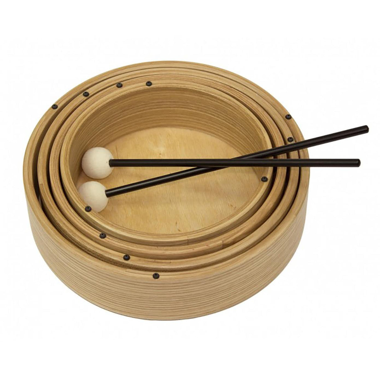 Wooden drum set for children, multicoloured