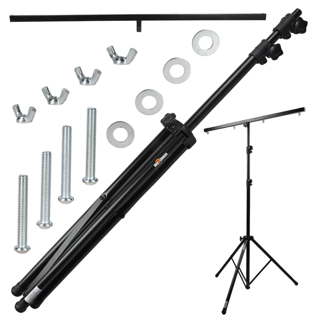 Pied d’éclairage avec perche 120-265 cm (10 kg)