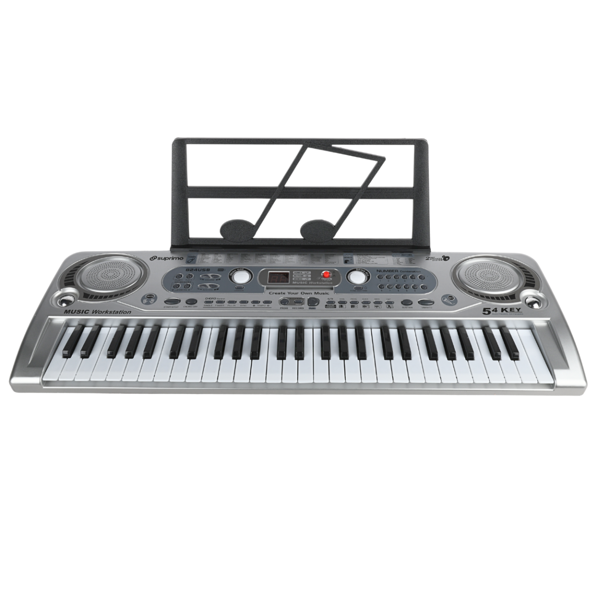 SUPRIMO 824 USB Keyboard med Mikrofon, MP3-afspiller og Nodestativ