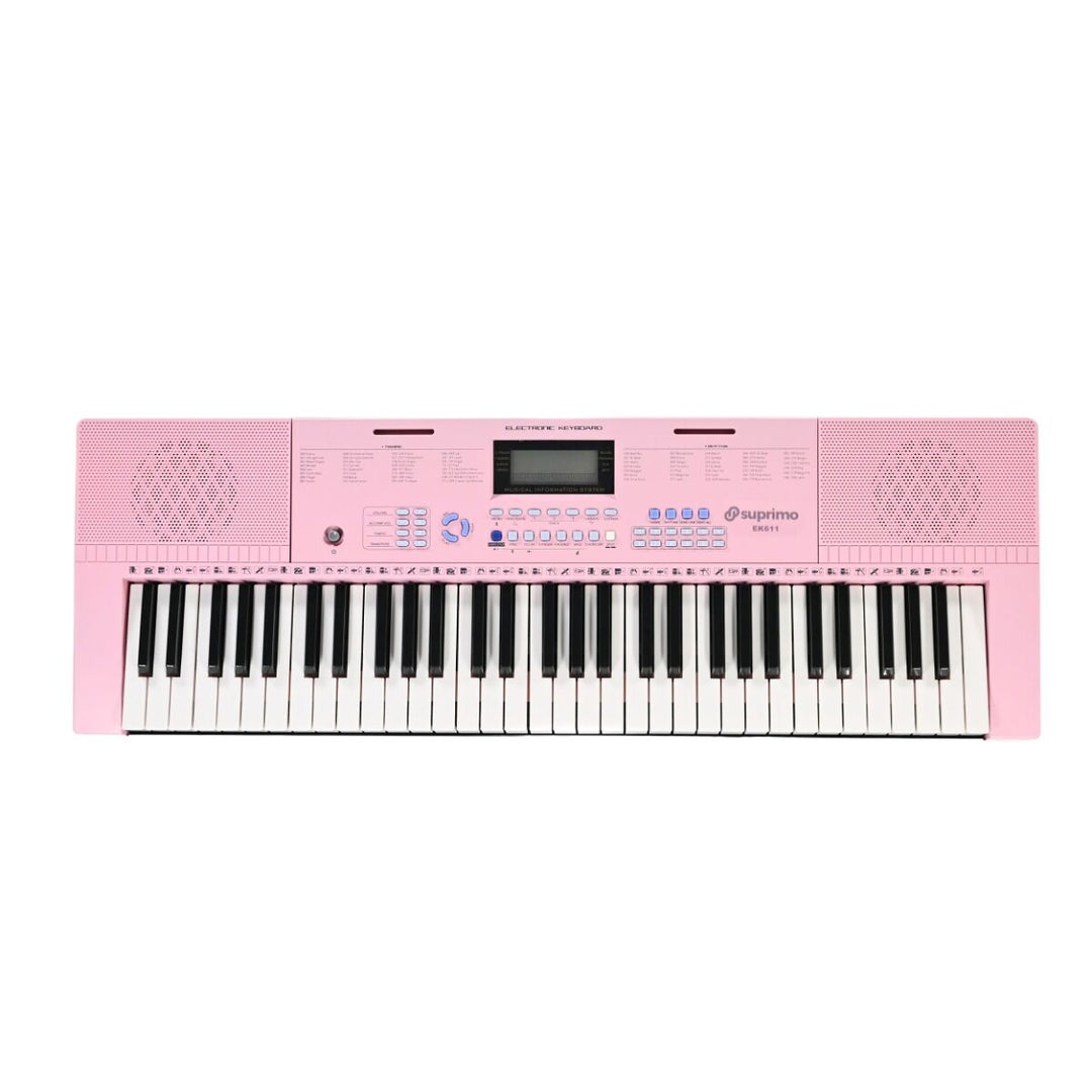 SUPRIMO Craviers 61 touches Pink avec Microphones et pupitre