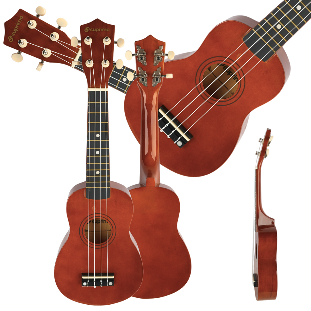 Ukulélé soprano, bois foncé