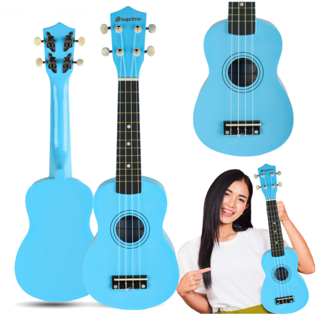 Ukulélé soprano, bleu