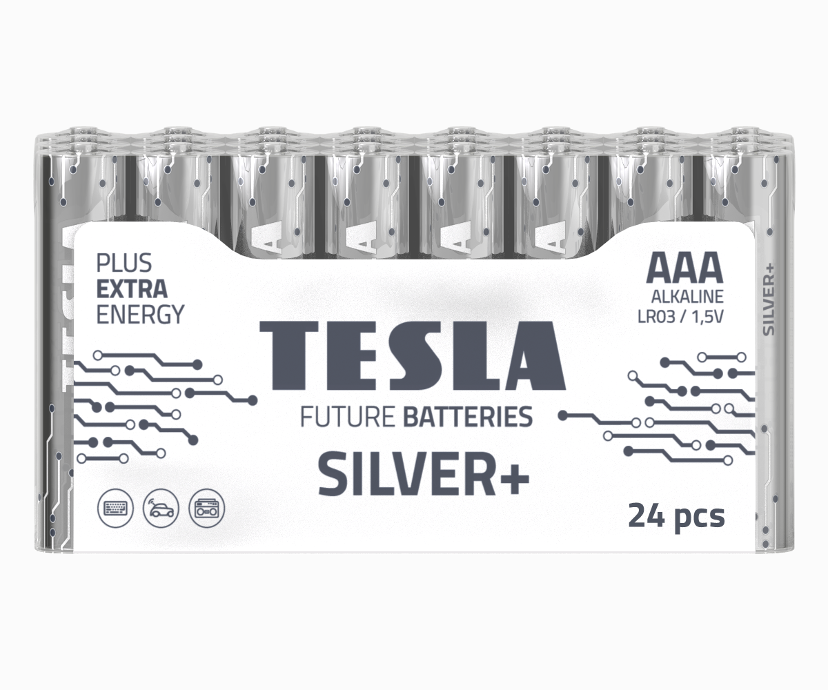 Piles alcalines Tesla Silver+ AAA (24 pcs)