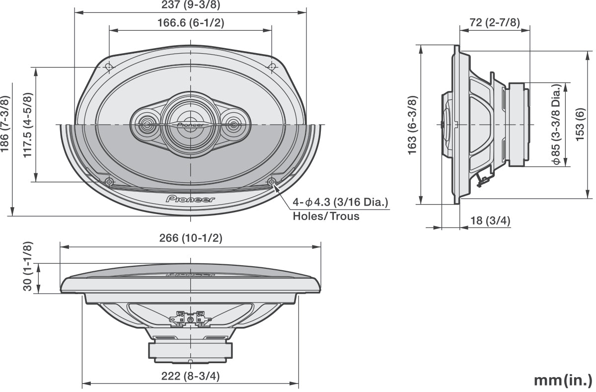 Pioneer TS-A6971F 5-way Coaxial System (600W, 6"x9")