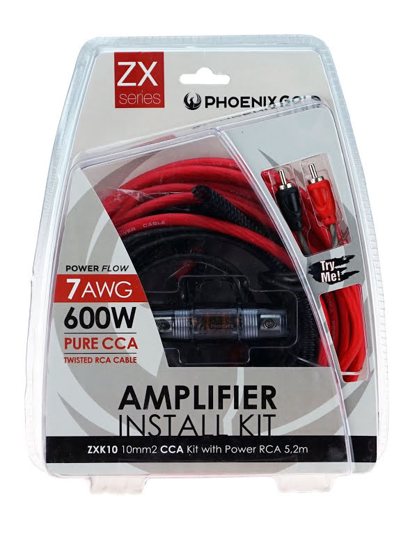 Phoenix Gold Kit de câbles amplificateur voiture 2 canaux (10mm2)