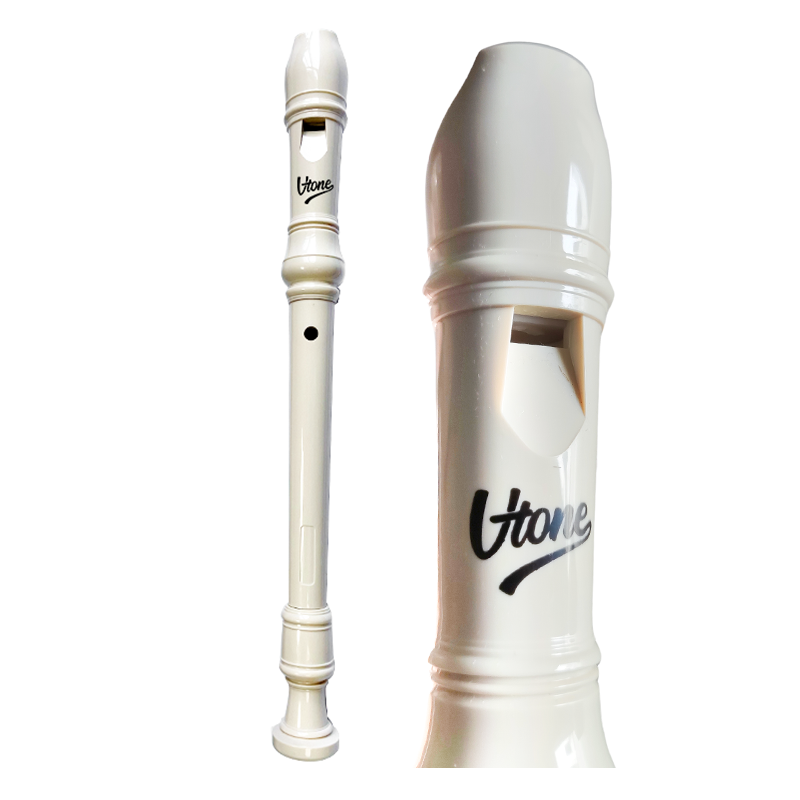V-TONE FL P1 flûte à bec soprano blanche avec tige de nettoyage et étui