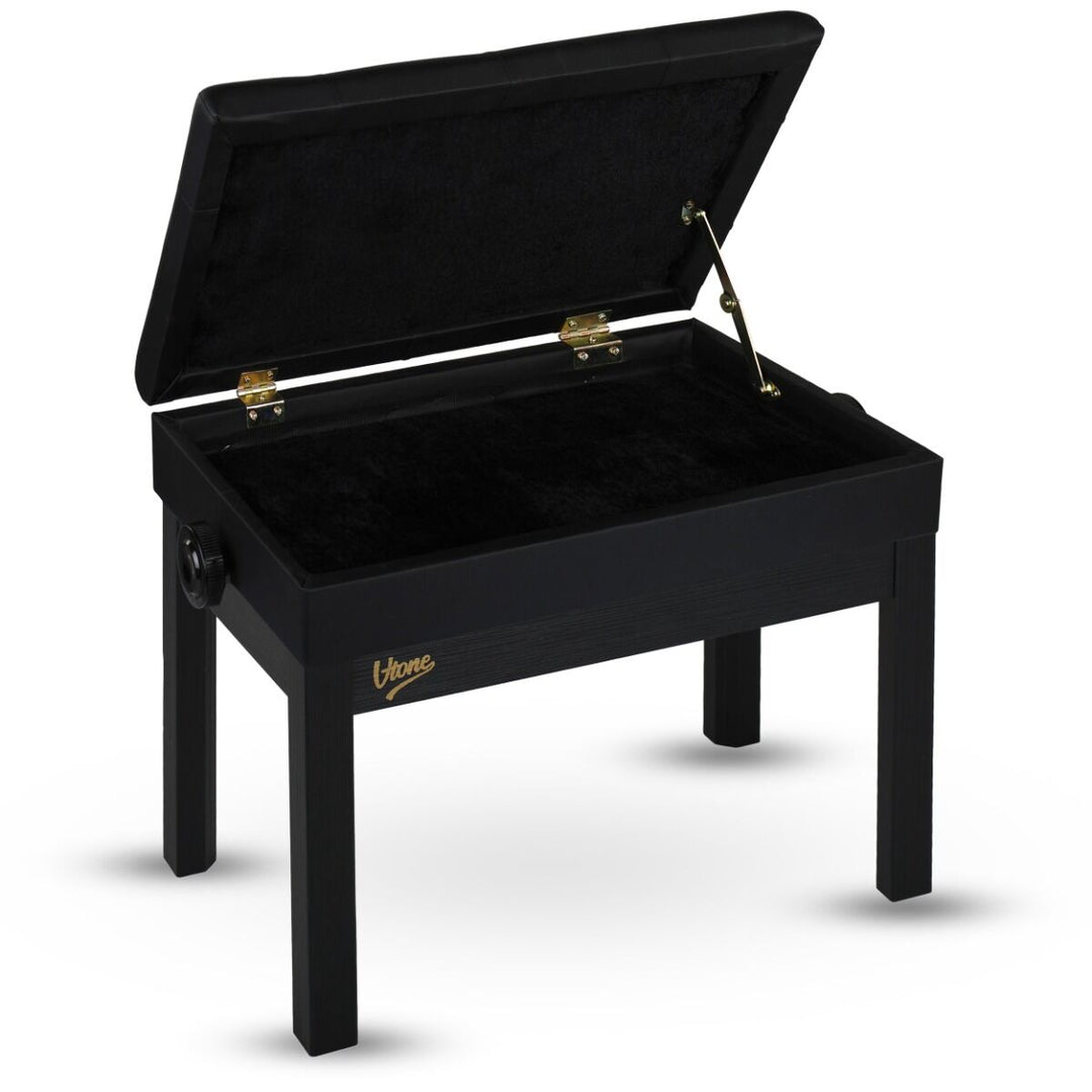 V-TONE Banquette de piano et de Craviers avec rangement, noire