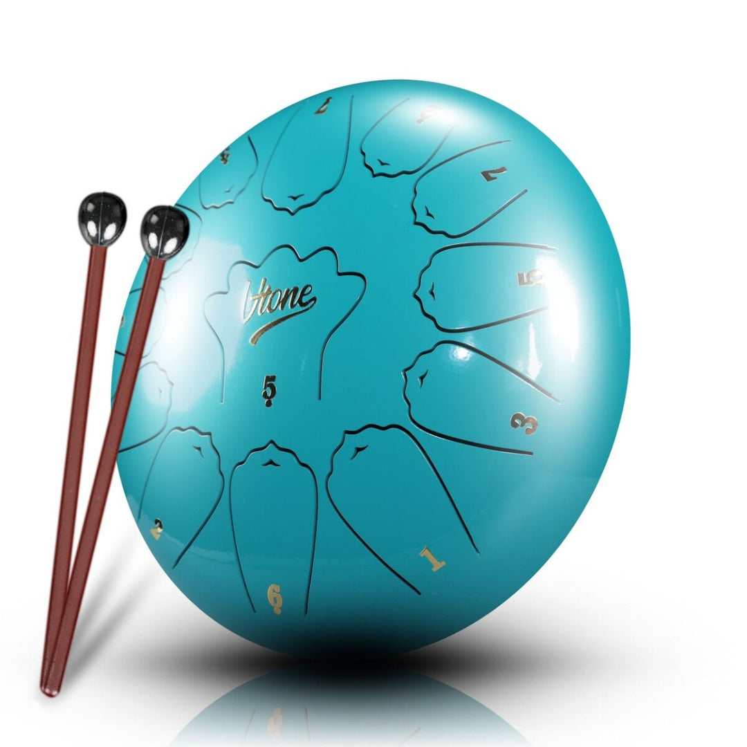 Tongue Drum 12" Cyan avec housse (13 notes gamme de C)