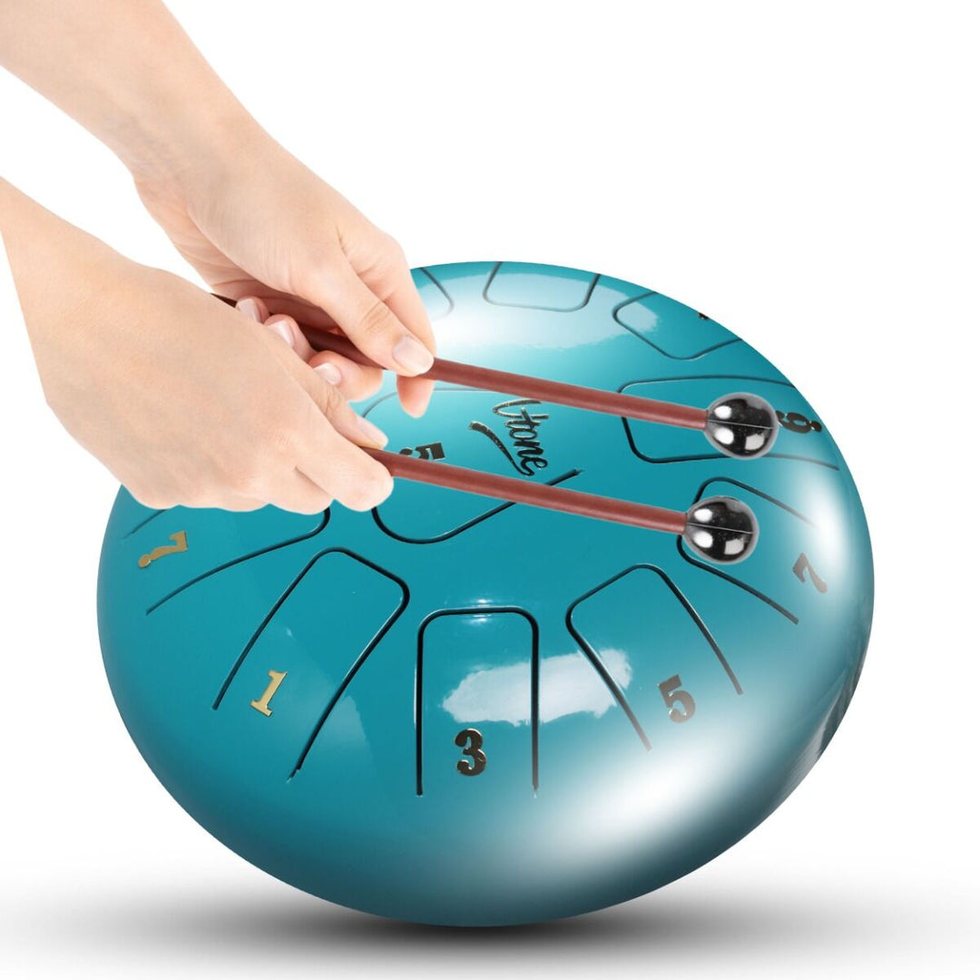 Tongue Drum 8" Cyan avec sac (11 notes gamme de Do)
