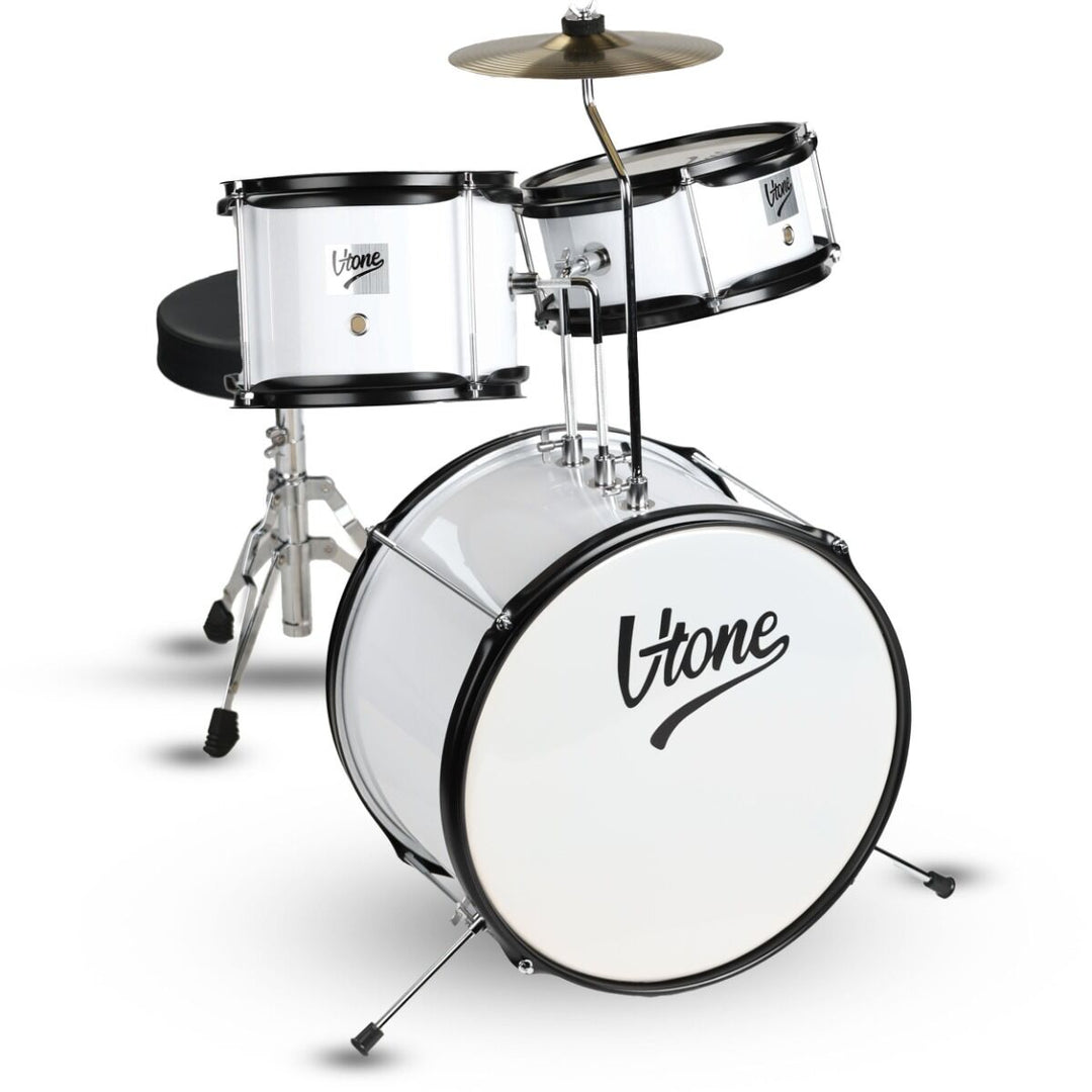 V-TONE VD Junior WH Ensemble de batterie pour enfants – Ensemble de batterie acoustique blanc pour enfants