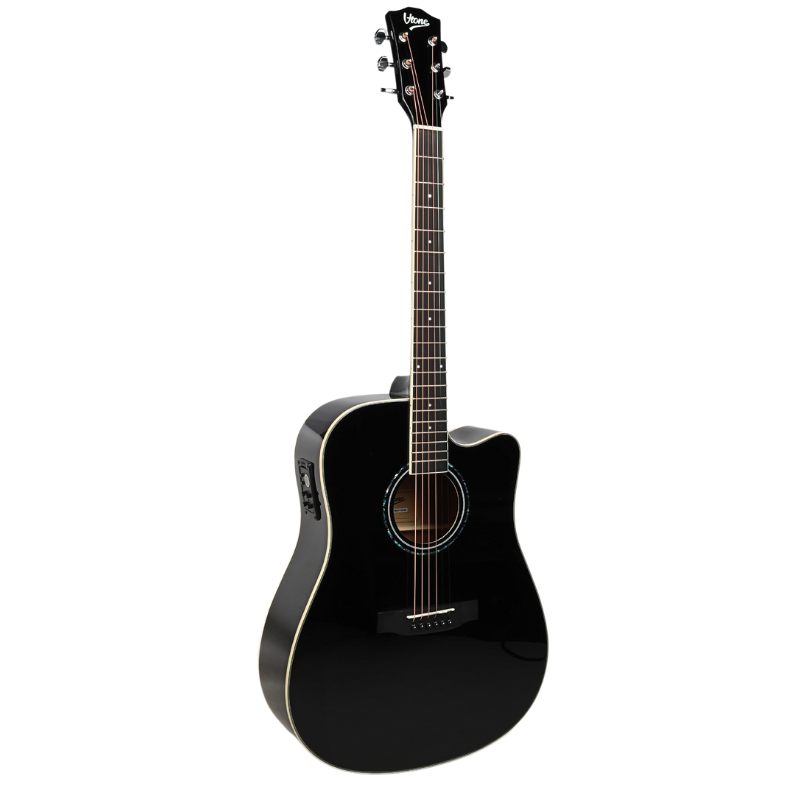 V-TONE VEAG1 CE BK guitare électro-acoustique 4/4 dreadnought cutaway noire