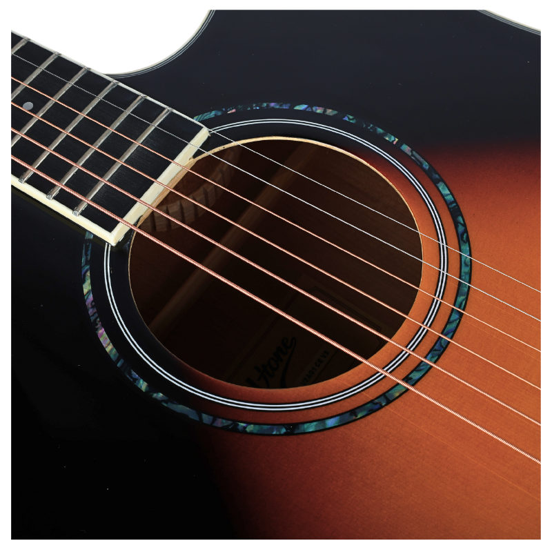 V-TONE VEAG1 CE VS guitare électro-acoustique 4/4 dreadnought pan coupé sunburst