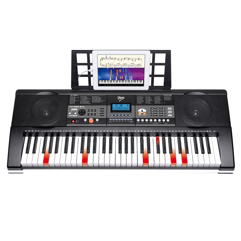 V-TONE VK-500 61L Craviers – 61 touches avec fonction d'apprentissage LED pour enfants et débutants