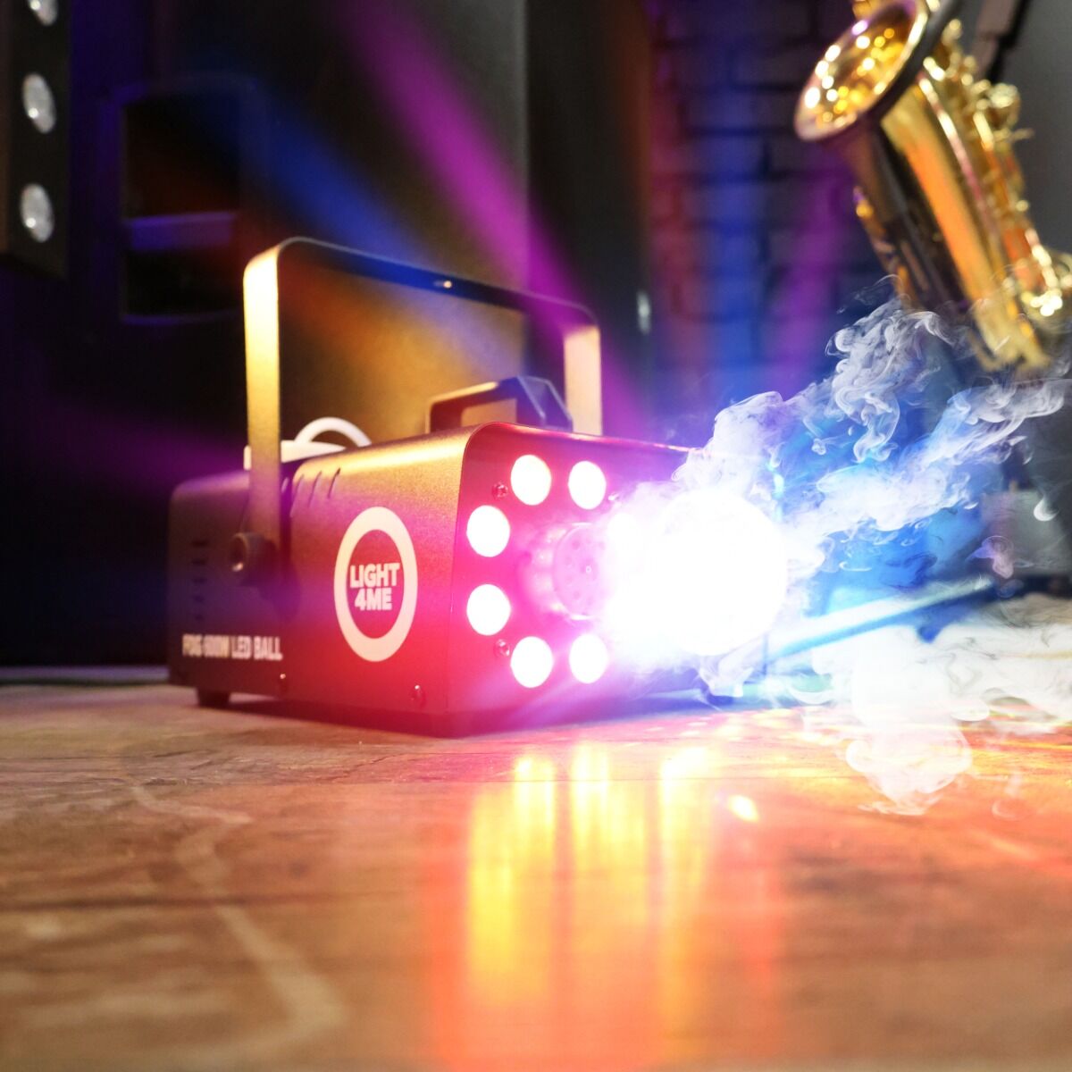 Light4Me Fog 600W LED Ball Fog Machine – RGB Disco Effect