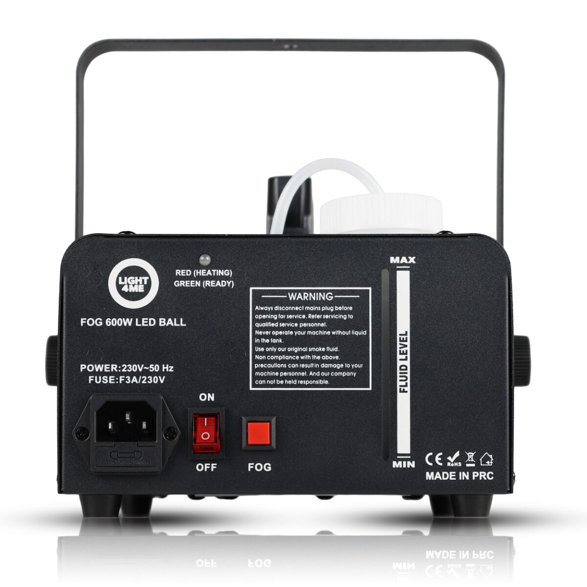 Light4Me Fog 600W LED Ball Fog Machine – RGB Disco Effect