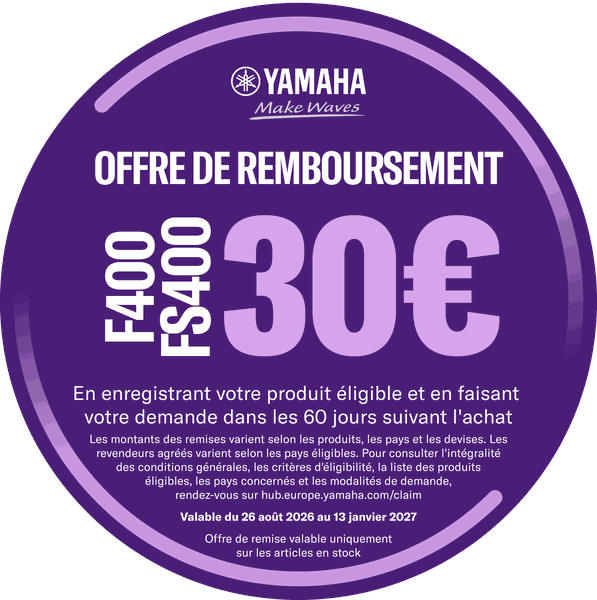 Offre de remboursement Yamaha : recevez 30 € – voir comment