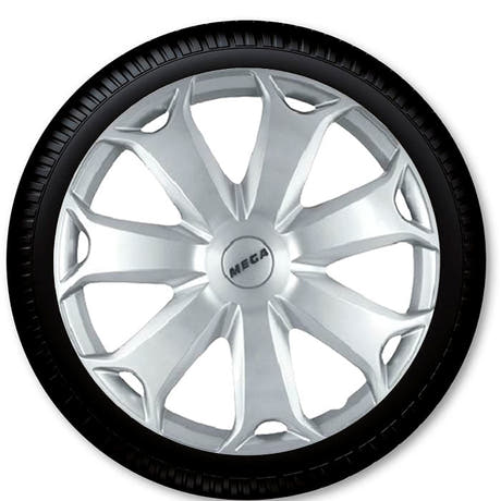 Jeu d'enjoliveurs mega argentés 16"