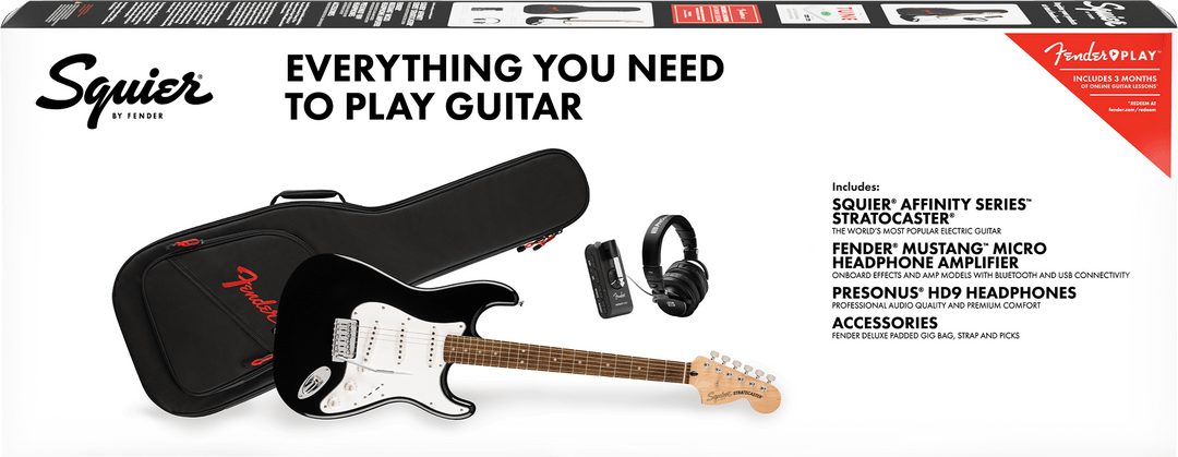 Fender Squier Sonic Stratocaster El-Guitar Start Package (noir)