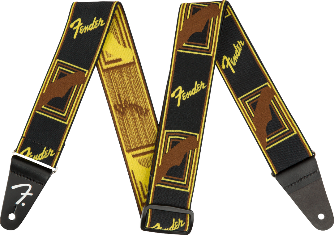 Sangle Guitare Fender Weighless (Black/Yellow/Brown, 2")