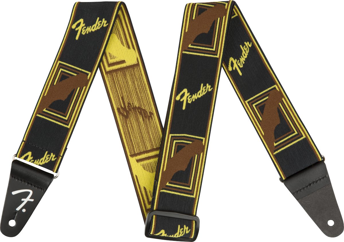 Sangle Guitare Fender Weighless (Black/Yellow/Brown, 2")