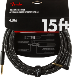 Câble Guitare Fender Deluxe Vinkelstik (Black Tweed, 4,5m)