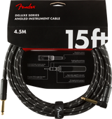 Câble Guitare Fender Deluxe Vinkelstik (Black Tweed, 4,5m)