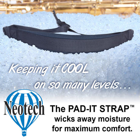 Neotech Pad-It Strap sangle de saxophone standard, noire, 46 à 56 cm