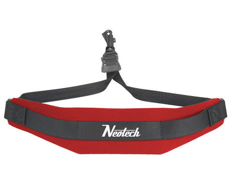 Sangle de saxophone Neotech Soft Sax standard, rouge, crochet en plastique