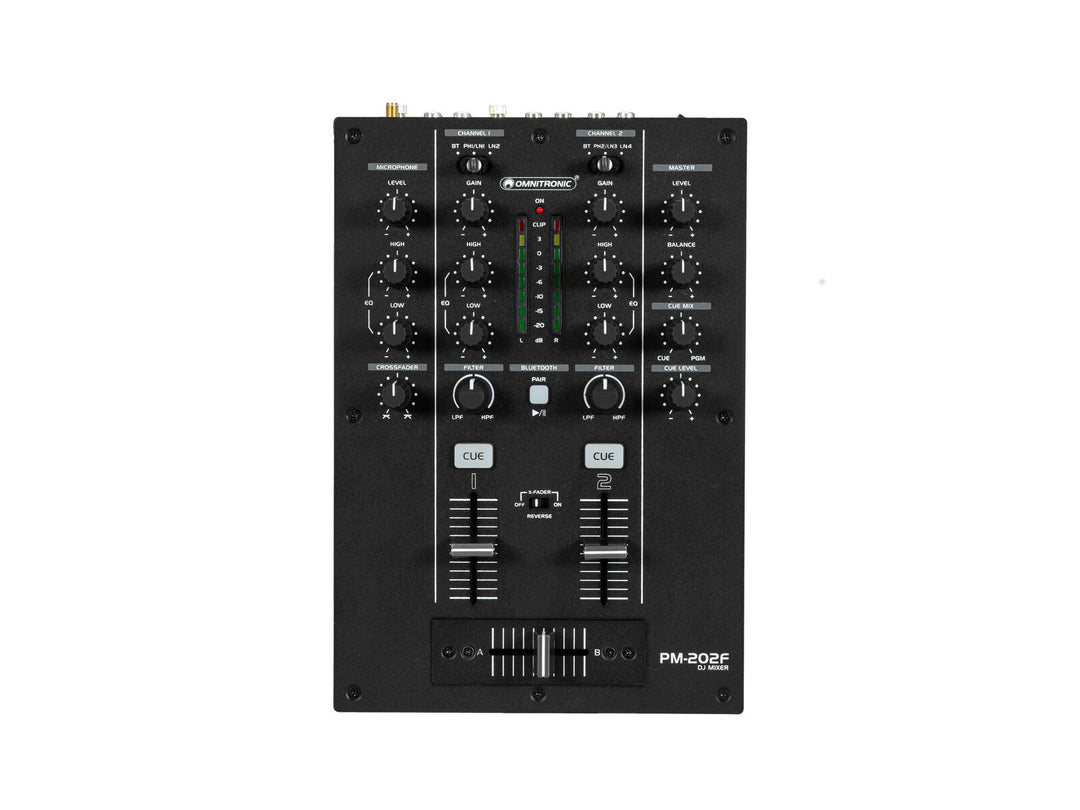 OMNITRONIC PM-202F mixeur DJ 2 canaux avec filtre et Bluetooth
