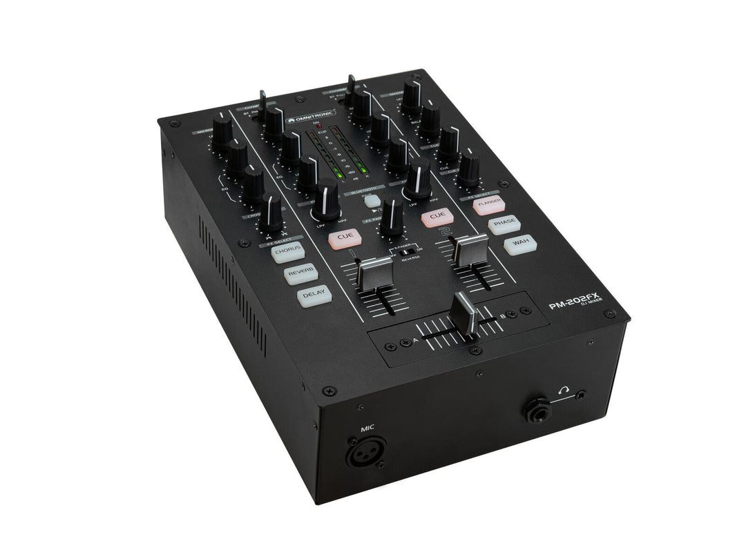 OMNITRONIC PM-202FX Table de mixage DJ 2 canaux avec filtre, FX et Bluetooth