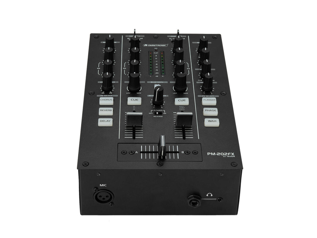 OMNITRONIC PM-202FX Table de mixage DJ 2 canaux avec filtre, FX et Bluetooth