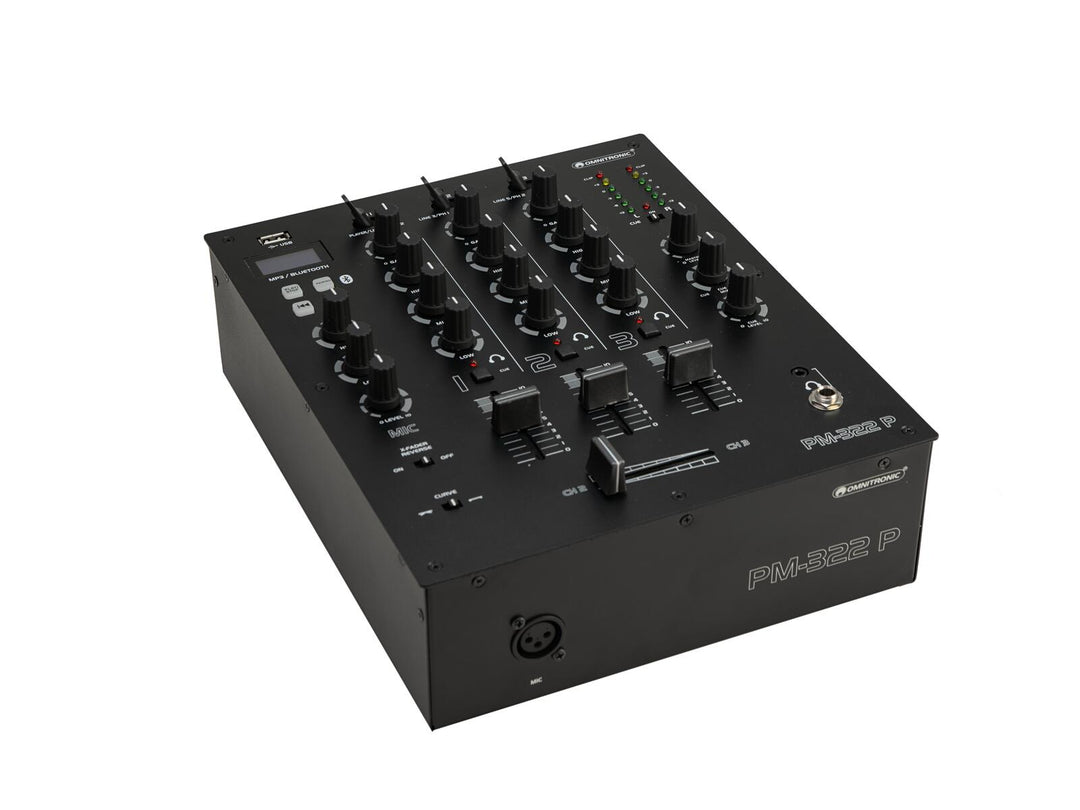 OMNITRONIC PM-322P table de mixage DJ 3 canaux avec Bluetooth & lecteur USB