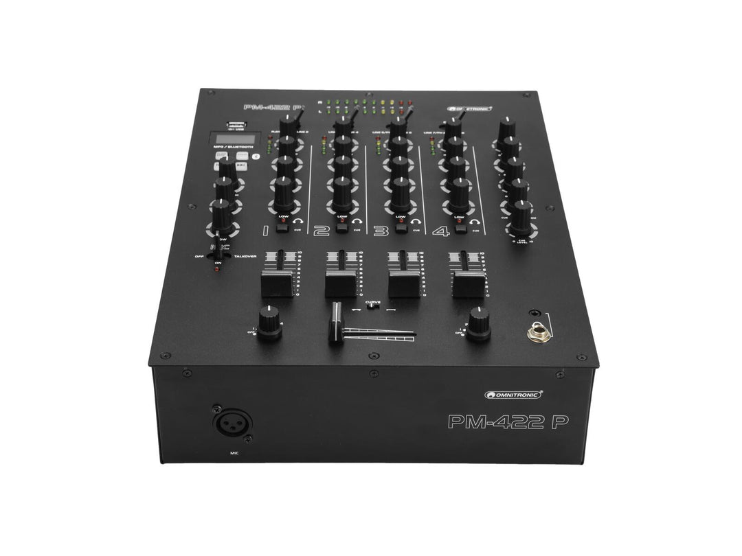 OMNITRONIC PM-422P Mixeur DJ 4 canaux avec Bluetooth & lecteur USB