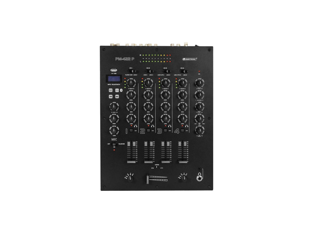 OMNITRONIC PM-422P Mixeur DJ 4 canaux avec Bluetooth & lecteur USB